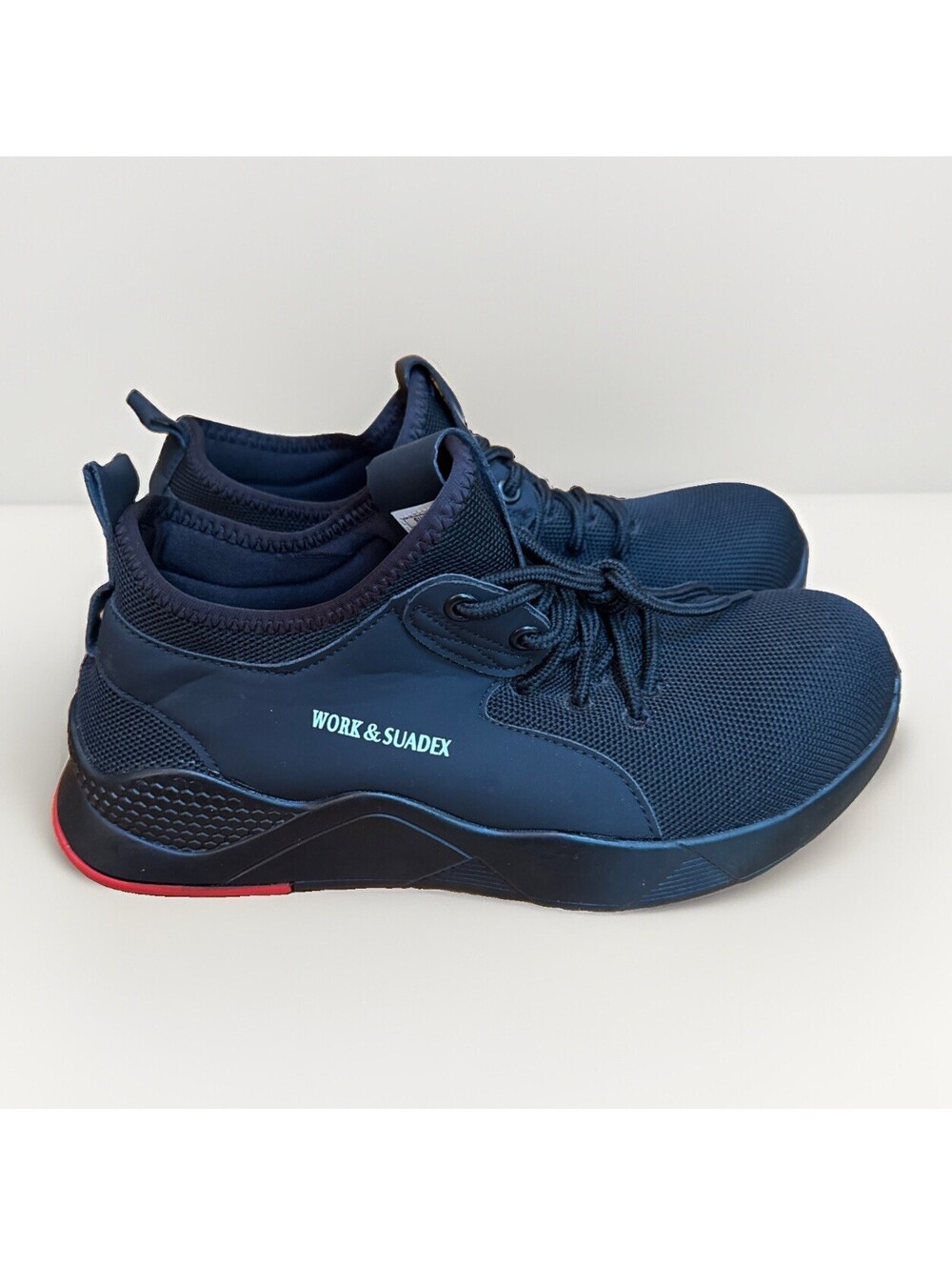 NEW SUADEX Men's Steel Toe Shoes Black Sneakers Lightweight Model 677 Size 9